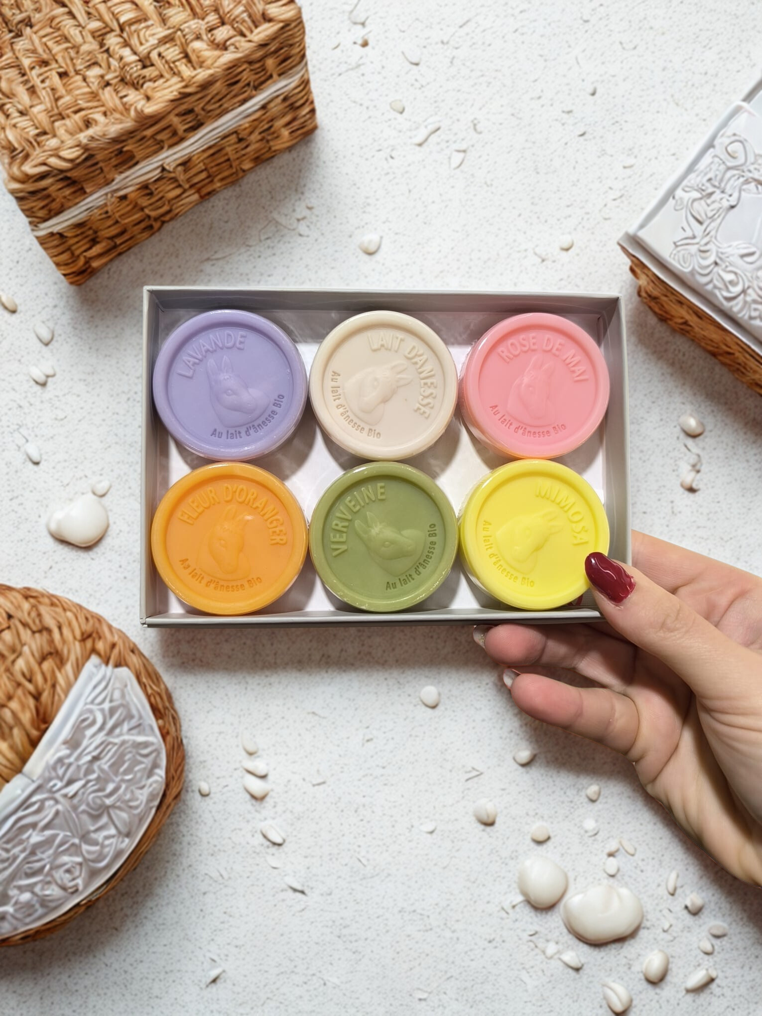 Coffret Luxe 6 Savons 25g Lait d’Ânesse Bio