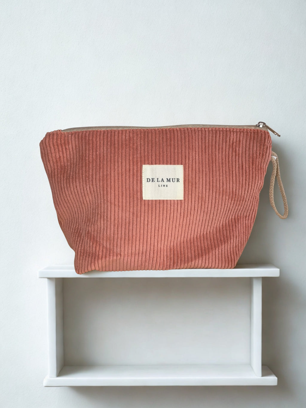 Grande Pochette "Rose Terracotta" – Velours Côtelé & Douceur