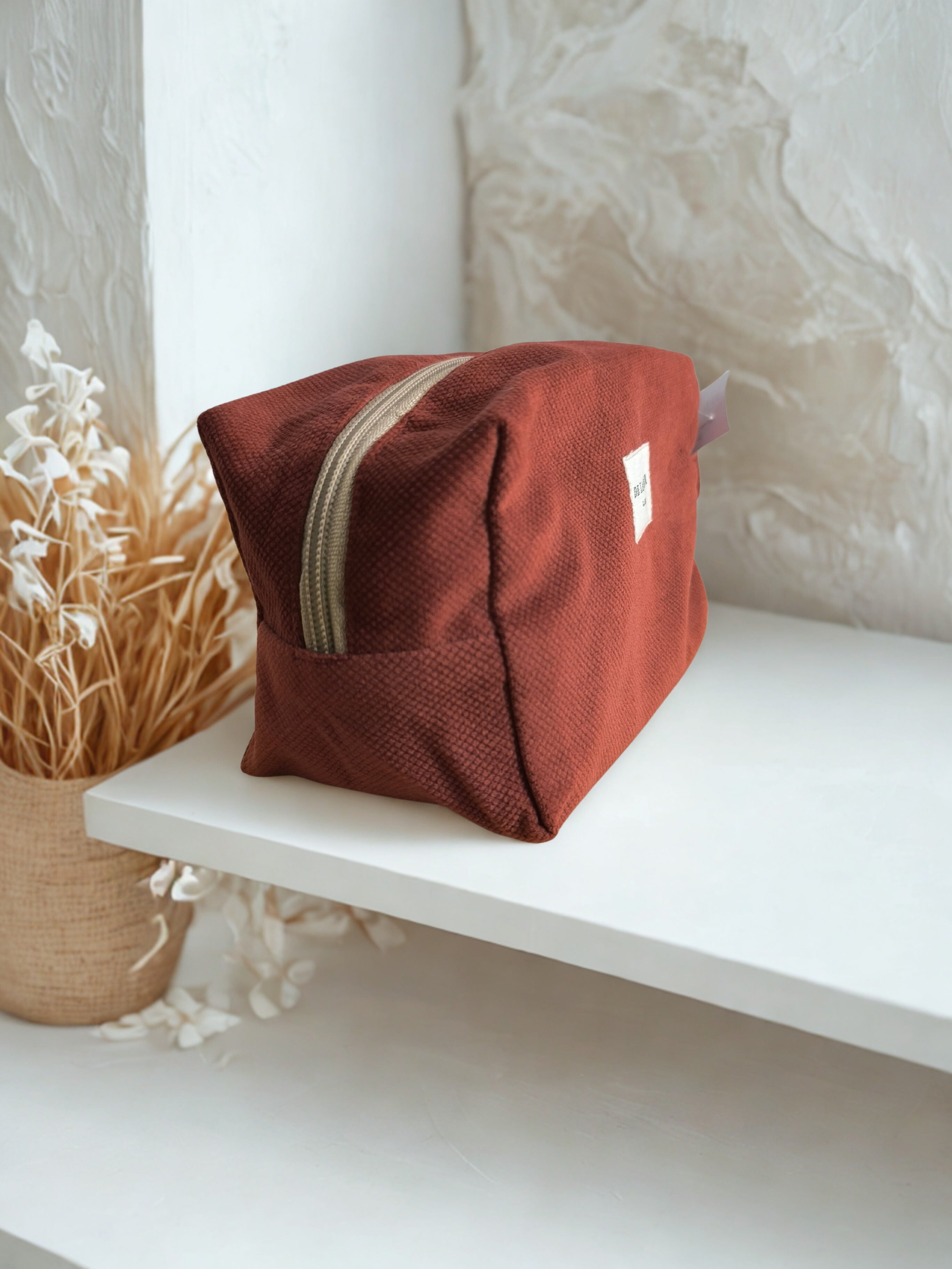 Trousse de Toilette "Boré" – Velours Grenat