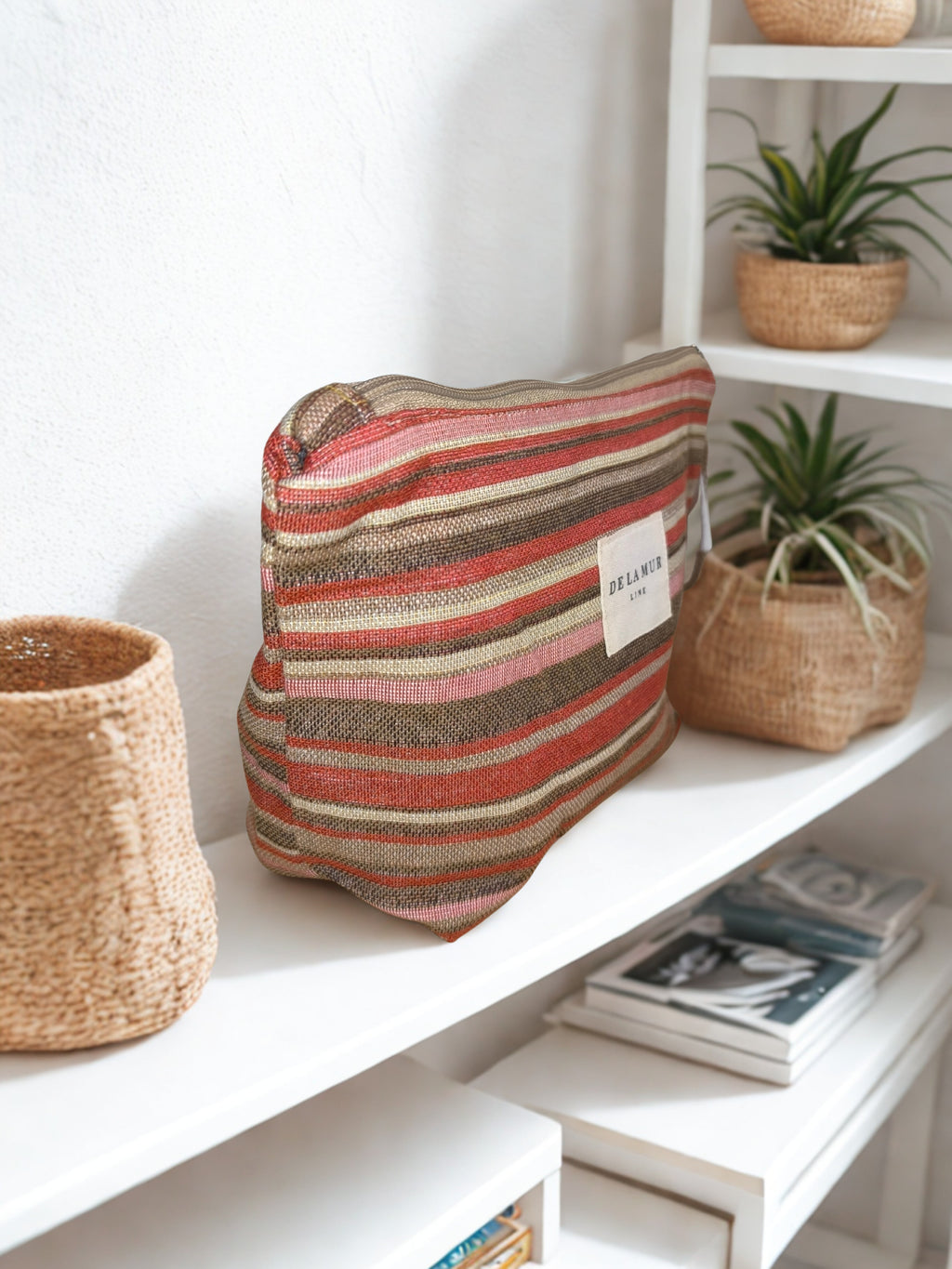 Grande Pochette Jacquard "Sienna" – Rayures Multicolores