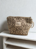 Grande Pochette Jacquard "Liana" – Feuillage Doré & Brun