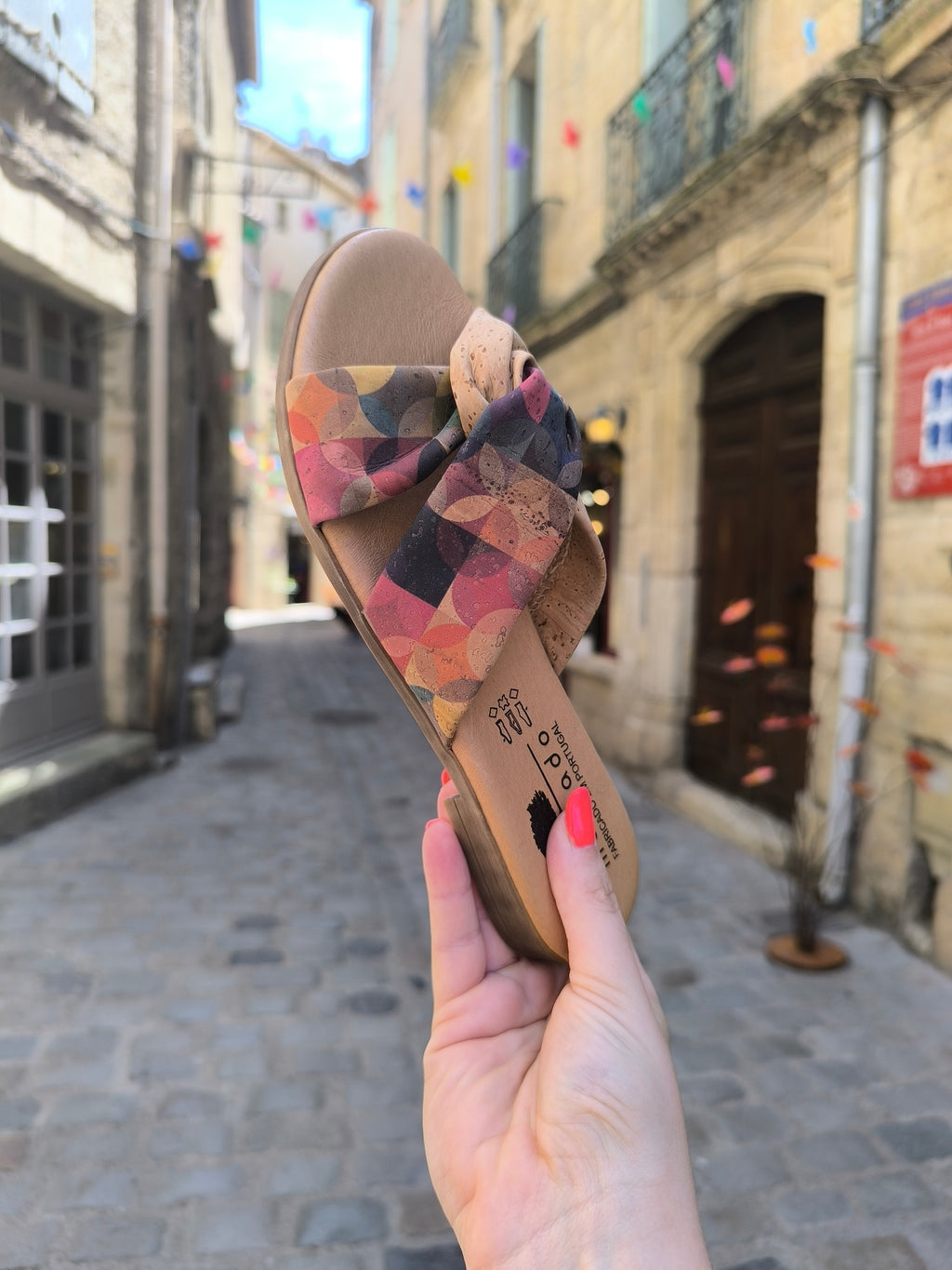 Mules "Rainbow" en Liège et Cuir – Fabriquées au Portugal