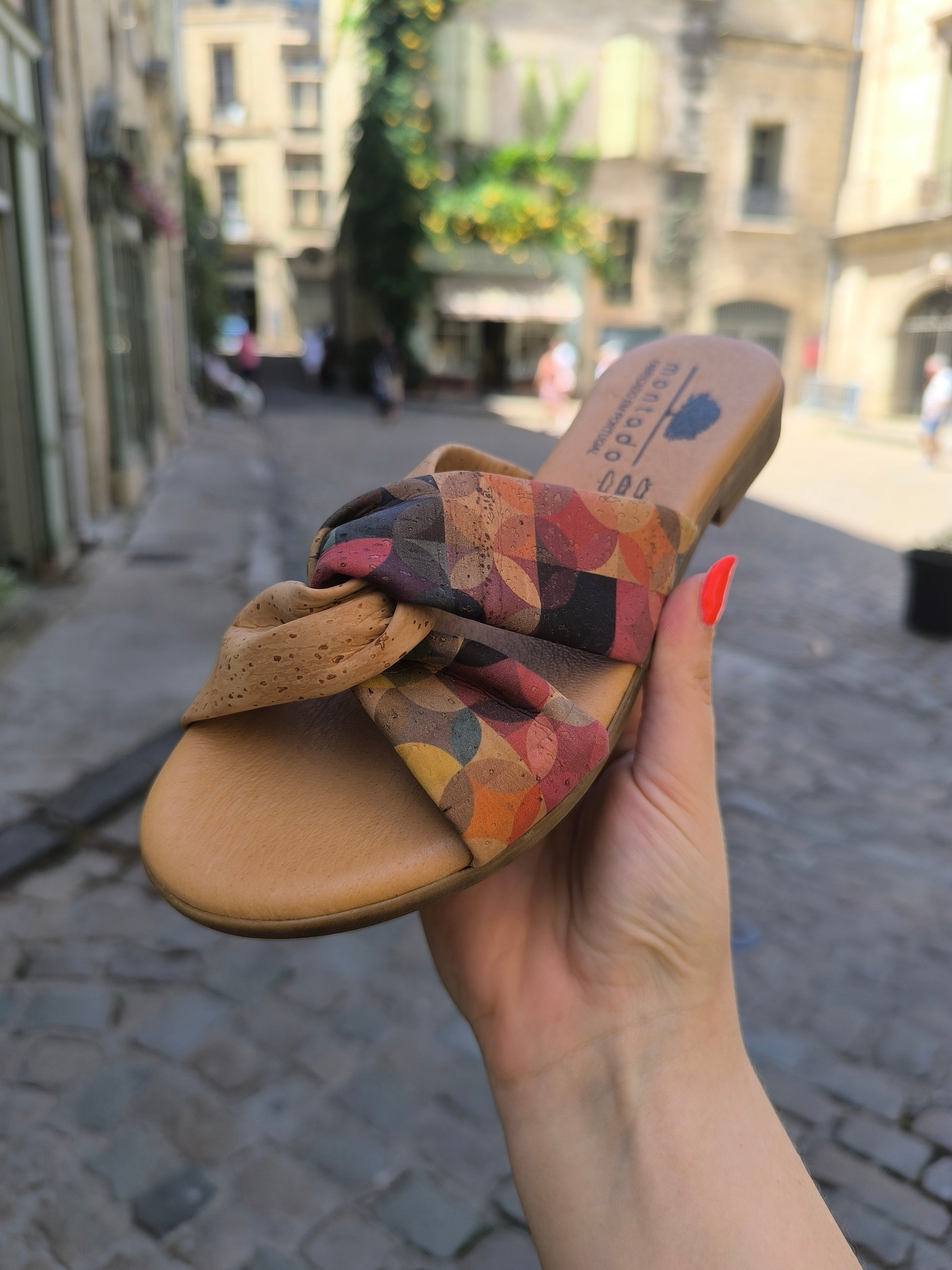 Mules "Rainbow" en Liège et Cuir – Fabriquées au Portugal