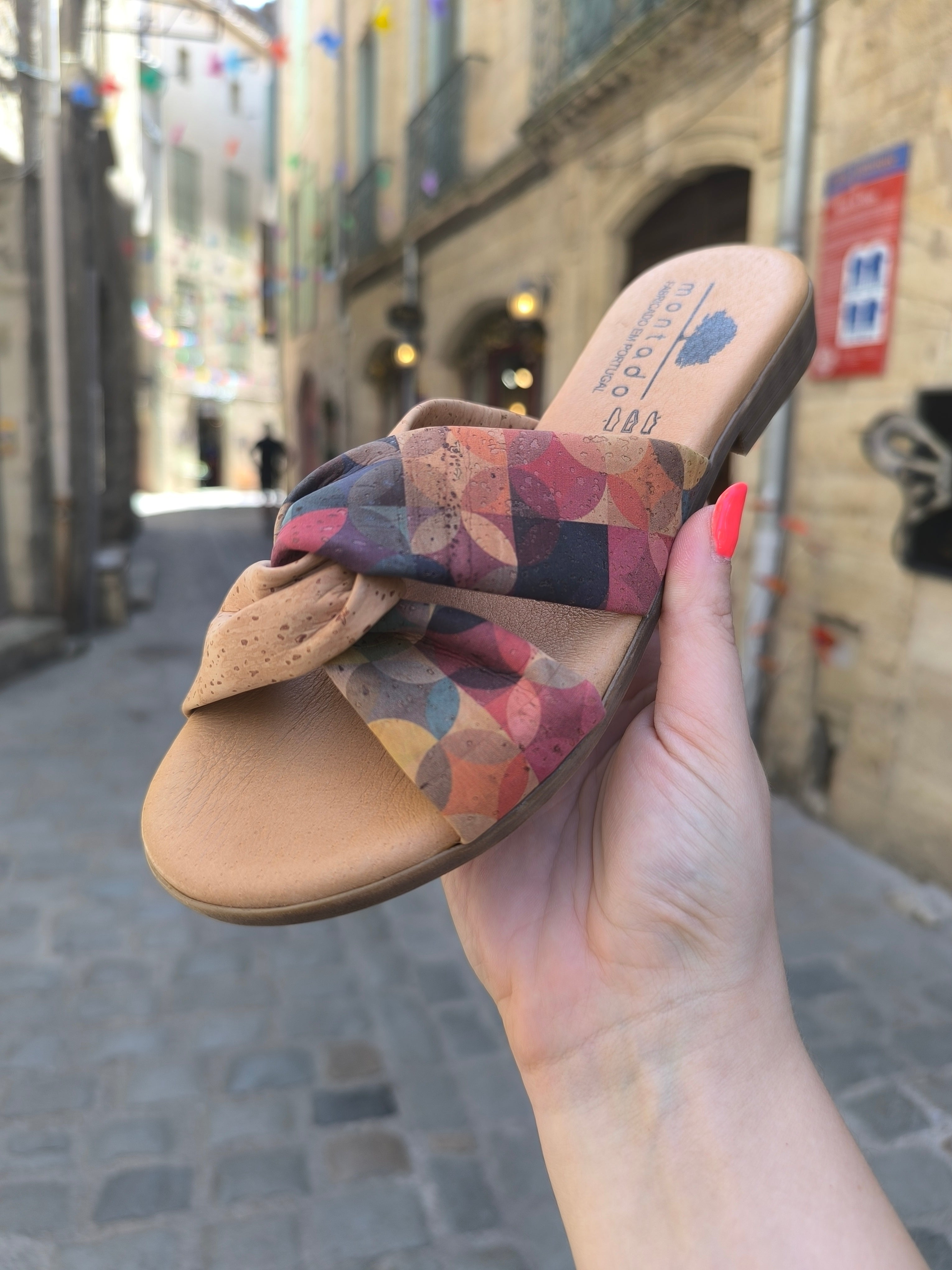 Mules "Rainbow" en Liège et Cuir – Fabriquées au Portugal